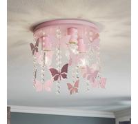 Eko-Light Plafoniera Angelica in rosa con farfalle Eko-Light