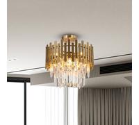 Eko-Light Plafoniera Aspen, metallo dorato, cristalli di vetro, Ø 45 cm Eko-Light