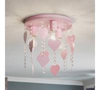 Eko-Light Plafoniera Corazon in rosa con cuori Eko-Light