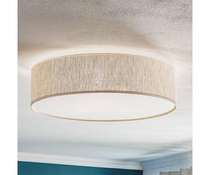 Eko-Light Plafoniera Leano, grigia, tessuto in lino, Ø 50 cm Eko-Light