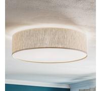 Eko-Light Plafoniera Leano grigio rotonda in lino Eko-Light