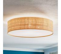 Eko-Light Plafoniera Leano, legno chiaro, rattan, Ø 50 cm Eko-Light