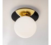 Eko-Light Plafoniera Plato, color oro, metallo, vetro opalino, Ø 25 cm Eko-Light