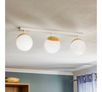 Eko-Light Plafoniera Sfera a 3 luci dirette lunghe vetro/legno Eko-Light