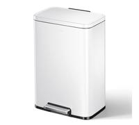 EKO Madison Pattumiera da Cucina 50 L con Pedale, Bianco Opaco