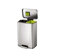 EKO Pattumiera Differenziata 2 Scomparti 25L + 20L Madison | Doppio Bidone con Pedale Resistente | Chiusura Silenziosa | Supporto Sacchetto