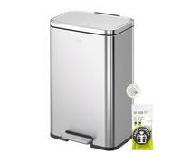 EKO Madison - Pattumiera in acciaio INOX spazzolato, 25 L + 20 L, doppio scomparto, con rivestimento interno, chiusura ammortizzata, finitura resistente alle impronte digitali, per casa e ufficio