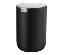 EKO Mini cestino da scrivania con coperchio basculante, da 0,4 litri, rotondo, per ufficio, casa, auto, (nero)