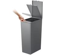 EKO Morandi Pattumiera da Cucina, in plastica, con Tappo a Pressione, per Cucina e casa, Grande pattumiera con Coperchio a Pressione, Grigio Scuro, 40 Litri