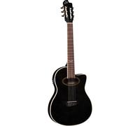 EKO GUITARS - NXT NYLON N100CE SEE THROUGH BLACK,Chitarra Classica Cutaway Elettrificata, Top in Abete, Fasce, fondo e manico in Mogano,Tastiera in South American Roupanà, Scala da 650mm,Colore Black