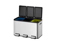 EKO Pattumiera Differenziata 2 Scomparti 10L + 10L con Pedale | Acciaio Inox Antimpronta | Chiusura Silenziosa | Sottolavello Compatta