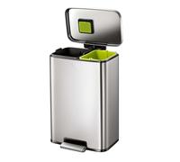 EKO Pattumiera Differenziata 2 Scomparti 25L + 20L Madison | Doppio Bidone con Pedale Resistente | Chiusura Silenziosa | Supporto Sacchetto
