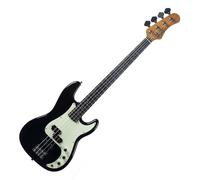 EKO GUITARS - Basso Elettrico PJ-300, Corpo Pioppo, Manico Acero, Tastiera Laurel, Pickup JB + PJ, Ponte Vintage, 21 Tasti, Colore Nero