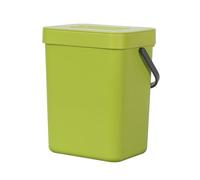 EKO Puro - Mini bidone della spazzatura da parete con coperchio, secchio per rifiuti alimentari da interni, 3 l, cestino piccolo da appendere per cucina (verde)