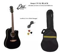 EKO RANGER CW EQ BLACK CHITARRA ACUSTICA ELETTRIFICATA NERA KIT con BORSA + CAVO