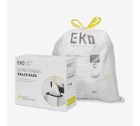 EKO Easy-Dispense - Sacchetti per la spazzatura piccoli, con coulisse, 80 pezzi, extra resistenti, 10-15 l, confezione da 80 pezzi, colore bianco, codice C