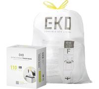 EKO Sacchetti per la spazzatura extra forti da 13 galloni con coulisse, resistenti per cucina e uso domestico (50 l), resistenti alle perdite, 110 pezzi, codice F