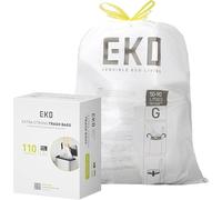 EKO Sacchetti per la spazzatura extra forti da 21 galloni, resistenti con coulisse per cucina e casa (80 l), resistenti alle perdite, 110 pezzi, codice G