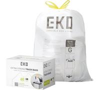 EKO - Sacchetti Pattumiera - Code G - 60 Pezzi - 50-90 Litri - Ultra Resistenti Anti-Perdita con Maniglie a Chiusura Automatica - Bianchi - Ideali per Cucina e Casa