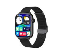 EKO ! Smart Watch Bluetooth Chiamata, Smartwatch, Orologio Sport, Pedometro, Schermo 1.85"HD, Monitor Sonno Cardiofrequenzimetro Pressione Sanguigna SpO2 (Nero (Cinturino Milanese in acciaio inox))