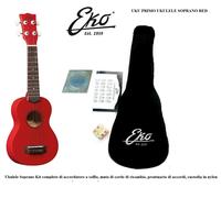 EKO UKULELE PRIMO RED SOPRANO SERIE STUDENT COSTRUITO IN LINDEN DI COLORE ROSSO