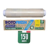Ekoe, Pellicola Alimenti Biodegradabile, 100% Italiana, 150 Metri, Film Trasparente Cucina, Compostabile, Resistente, Vegano, per la Cucina