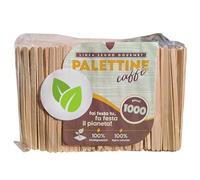 Ekoe Plastic Free Solutions 1000 Palette da caffè Monouso in Legno 11 Cm, Biodegradabili e Compostabili Certificate, Resistenti ed Ecologiche