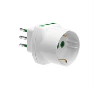Ekon - Adattatore Triplo 2 Prese Italiane Ecelada2it1de16-bianco EKON