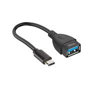 Ekon adattatore USB-A 3.0 USB-C, femmina maschio, antipiega, 10 cm, per chiavette USB-A, MacBook, smartphone, caricatori, powerbank, laptop, PC, joystick