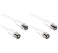 ekon cavo antenna TV, cavo antenna, maschio femmina, 1.8 metri, 75 dB, per TV, smart TV, decoder, digitale terrestre (Confezione da 2)