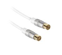 Ekon cavo antenna TV, cavo antenna, maschio femmina, 3 metri, 90 dB, adattatore incluso, per TV, smart TV, decoder, digitale terrestre
