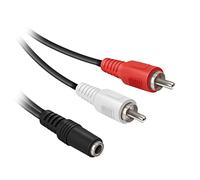 Ekon cavo jack 3.5mm RCA, cavo AUX, 0.3 metri, femmina maschio, per stereo, casse, mixer, laptop, cuffie, mp3, iPod, smartphone, tablet