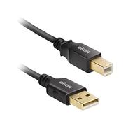 Ekon Cavo USB-A USB-B, USB 2.0, maschio maschio, 3 metri, connettori dorati, antipiega, per stampante, scanner, fax, tastiera, mouse