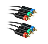 Ekon cavo YUV component RGB RCA, 1.5 metri, maschio maschio, rosso, verde, blu, per DVD, Blue-Ray, proiettori, TV
