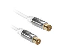 Ekon cavo antenna TV, cavo antenna, maschio femmina, 1.8 metri, 90 dB, adattatore incluso, per TV, smart TV, decoder, digitale terrestre