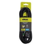 Ekon prolunga lineare, 5 metri, presa italiana 10A, spina italiana, Made in Italy, 1400W, nero