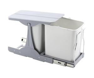 EKOTECH Patty 30 - Pattumiera da incasso 1 x 8/1 x 16 litri, in plastica, colore: Grigio