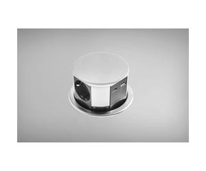 Ekotech Presa a scomparsa ET115 - presa elettrica con funzione di ricarica QI USB-C & A e 3 prese Schuko 230 V, effetto alluminio acciaio inox