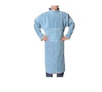 EKOUQIN Giacca for Saldatura in Pelle Apron Resistente al Calore e alla Fiamma(Blauw,XX-Large)