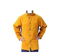 EKOUQIN Giacca for Saldatura in Pelle Fiamma Calda Scintilla Scintilla Resistente all'abrasione Resistente al Saldatore di Protezione da Lavoro Resistente al Calore e alla Fiamma(XL)