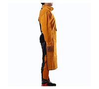 EKOUQIN Gruppo di Saldatura in Pelle con Manica, Giacca for Saldatura Pesante, Mantello di Saldatura Resistente alla Fiamma a Calore for Uomini Donne Resistente al Calore e alla Fiamma
