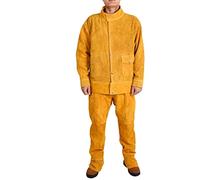 EKOUQIN Pantaloni for Camicia da Saldatura for Uomini Abiti da saldatrice Anti -scaldale Resistenti alla Fiamma Pesante durevoli e Facili da Indossare Resistente al Calore e alla Fiamma(Model A,L)