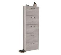 Ekowood Scarpiera 5 Ribalte con Doppia Profondità, Cemento