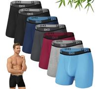 EKQ Boxer Uomo in bambù Mutande Uomo Confezione da 7 Intimo Multipack con Elastico in Vita, Ultra Morbido Comodi e Traspiranti Intimo Maschile
