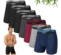 EKQ Boxer Uomo in bambù Mutande Uomo Confezione da 7 Intimo Multipack con Elastico in Vita, Ultra Morbido Comodi e Traspiranti Intimo Maschile