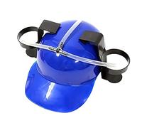 Ekrfxh Guzzler - Casco per bere, regolabile, con supporto per lattine, cappello di paglia per birra, bibite, feste, gadget divertenti, Blu, Taglia unica
