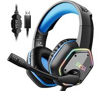 EKSA E1000 Cuffie Gaming USB per PC, Cuffie PS4 con Microfono Cancellazione del Rumore, Suono Surround 7.1, LED RGB Cuffie da Gaming per PS5 Laptop