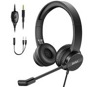 EKSA H12 - Cuffie con microfono per PC, con pulsante di muto, controllo del volume, ideale per riunioni, videoconferenze, telelavoro, ufficio, call center, Skype, Zoom