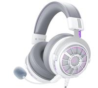 EKSA StarEngine S - Cuffie da gioco PS4, con microfono staccabile, per PC, PS4/PS5, Switch, Xbox One/Series X/S e Mobile con presa da 3,5 mm, colore: Bianco