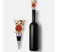 eKsdf Tappo per vino in metallo, con gufo, chiusura per bottiglie di vino, riutilizzabile, per champagne, vino rosso, birra, feste, matrimoni, Natale